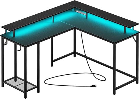 led computer desk|standing desk with led lights.